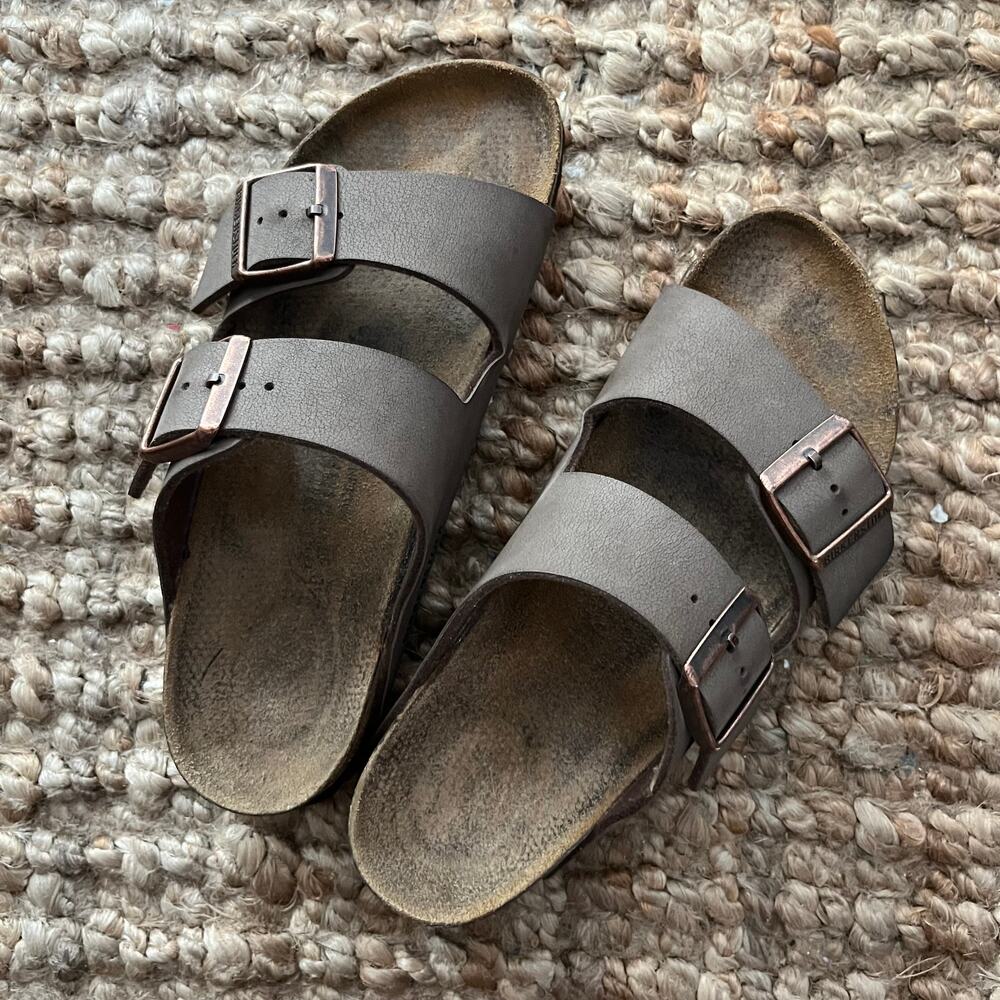 Birkenstock Arizona Mocha Brown Birko-Flor Sandals EU 37 Narrow Women's 6-6.5 - Picture 2 of 16